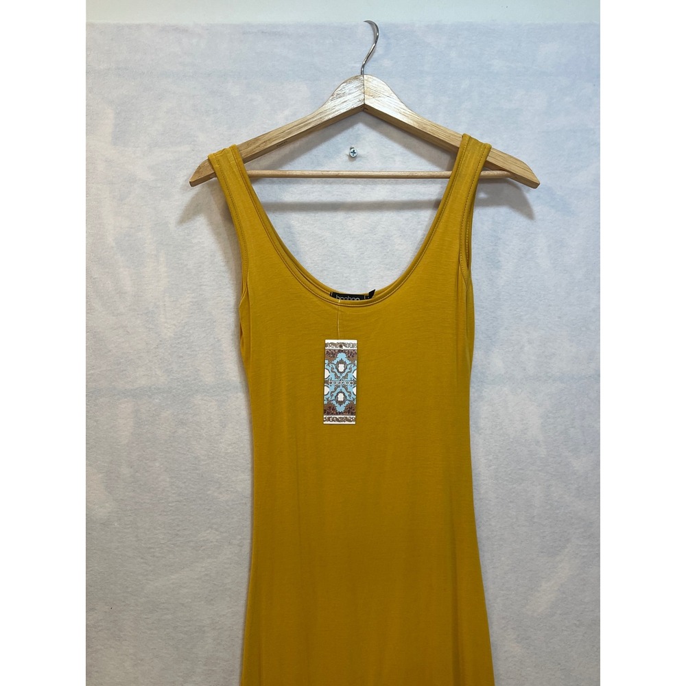 Boohoo Women's Yellow Sleeveless Maxi Dress Casual Summer Sundress